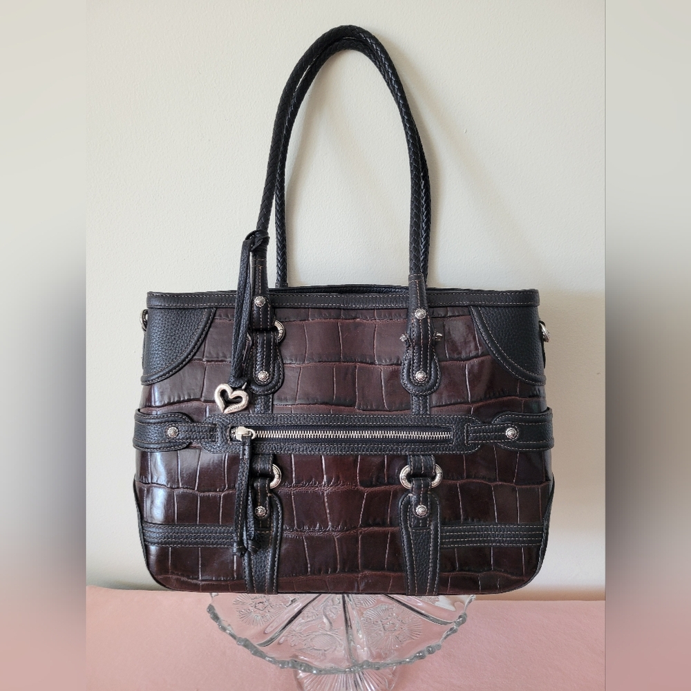 Brighton Handbag, embossed leather, excellent condition